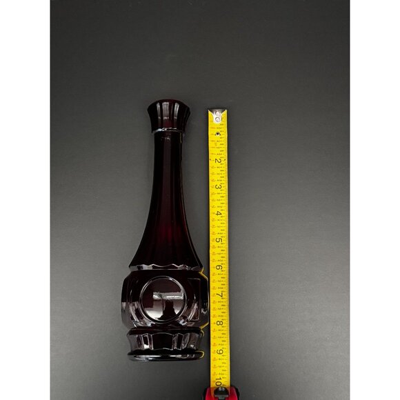 Vintage Wheaton Bullseye Ruby Red Glass Bud Vase 8.5" Tall For Flowers Or Decor - Picture 8 of 10